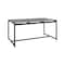 Armen Living Royal Black Aluminum and Teak Outdoor Dining Table with Stone Top 840254332805 - alternate 1